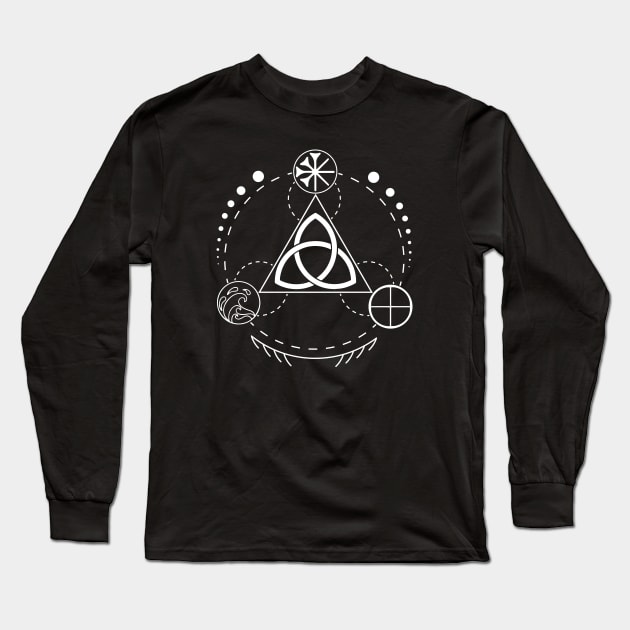 Triquetra - Earth, Sea & Sky Long Sleeve T-Shirt by CelestialStudio